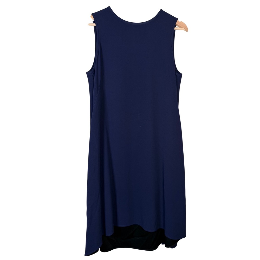 Rag Bone New York Sleeveless Asymmetrical Hem Midi‎ Dress Navy Blue Black Size M